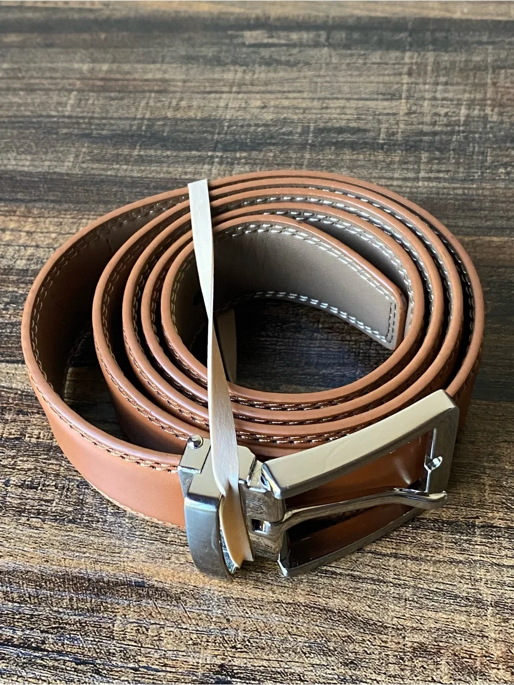 Cognac Leather Belt, 38”